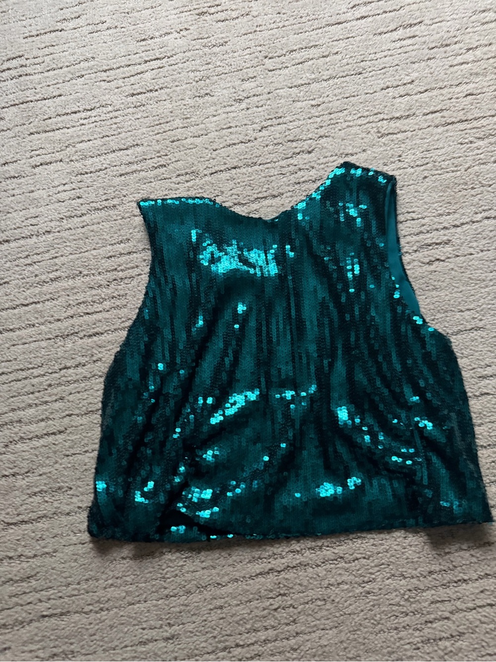 Express Teal Sequin Sleeveless Camisole